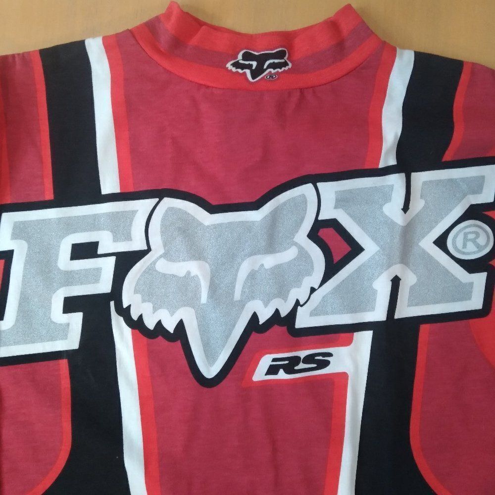 Deadstock Vintage Fox Racing Logo Color Block Long Sleeve T-Shirt